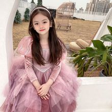 女童艾莎连衣裙春夏2023新款洋气儿童表演礼服裙子女孩网纱公主裙