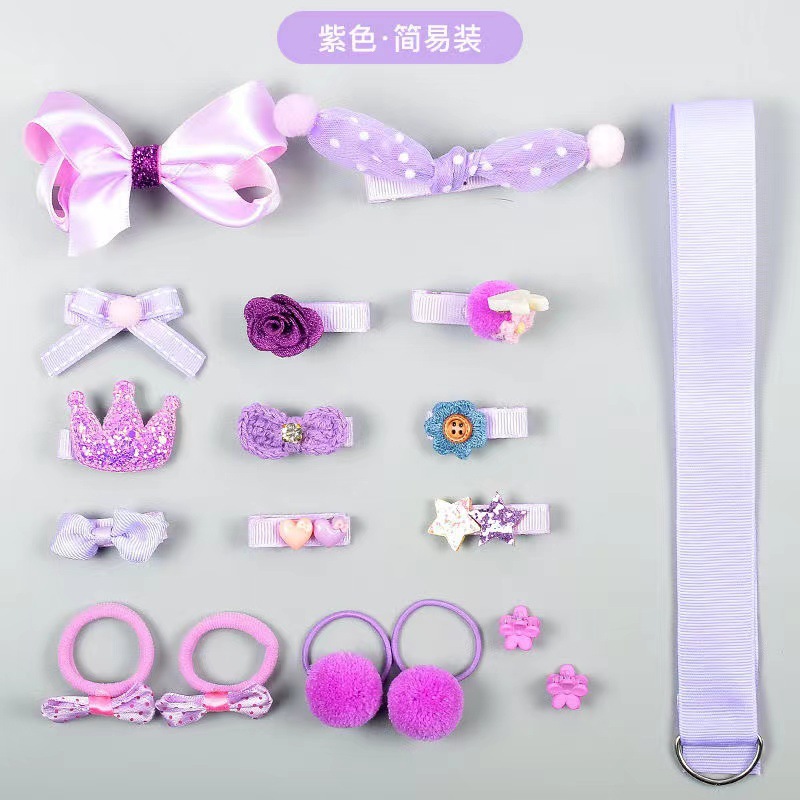 New Hair Accessories Bowknot 18 Pieces Suit Gift Box Internet Celebrity Rabbit Hairpin Children Headwear Little Girl Fringe Hairpin