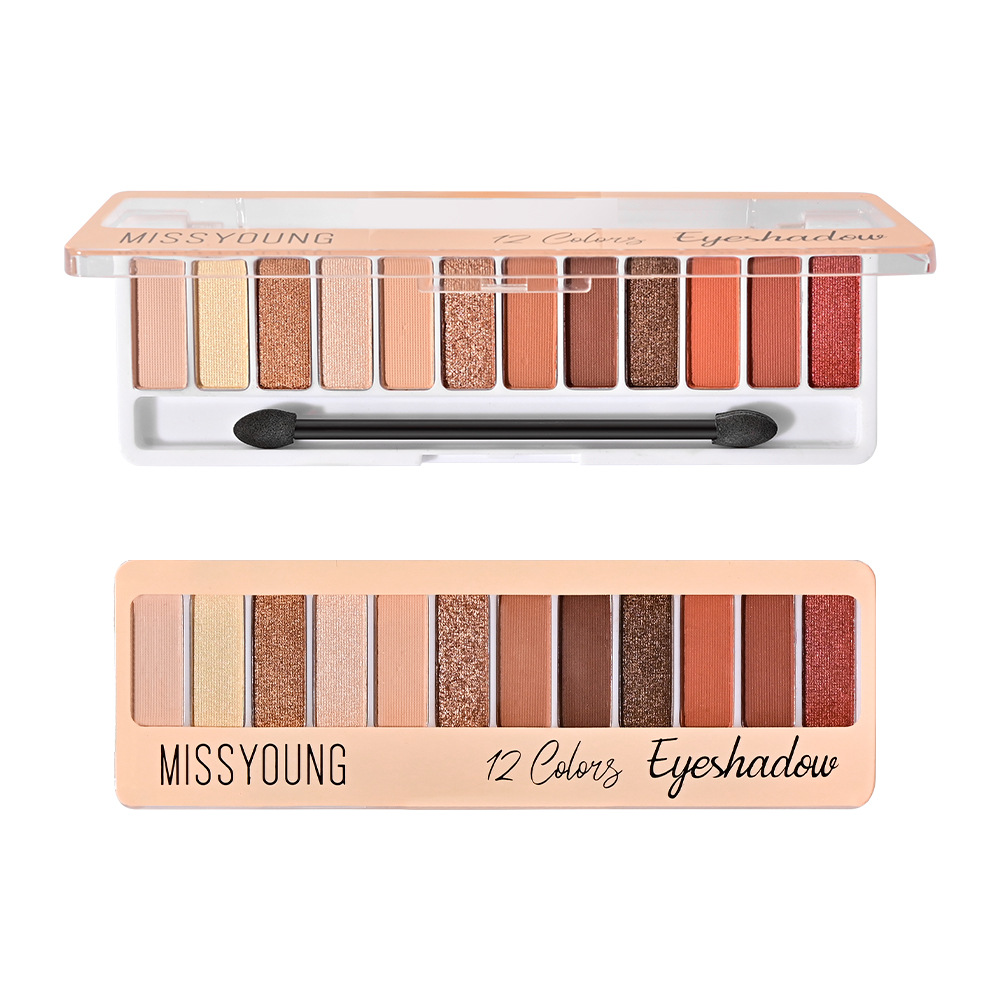 Missyoung Earth Color Shimmer Matte Delicate Ins Cheap Twelve Colors Eye Shadow Plate Wholesale Factory