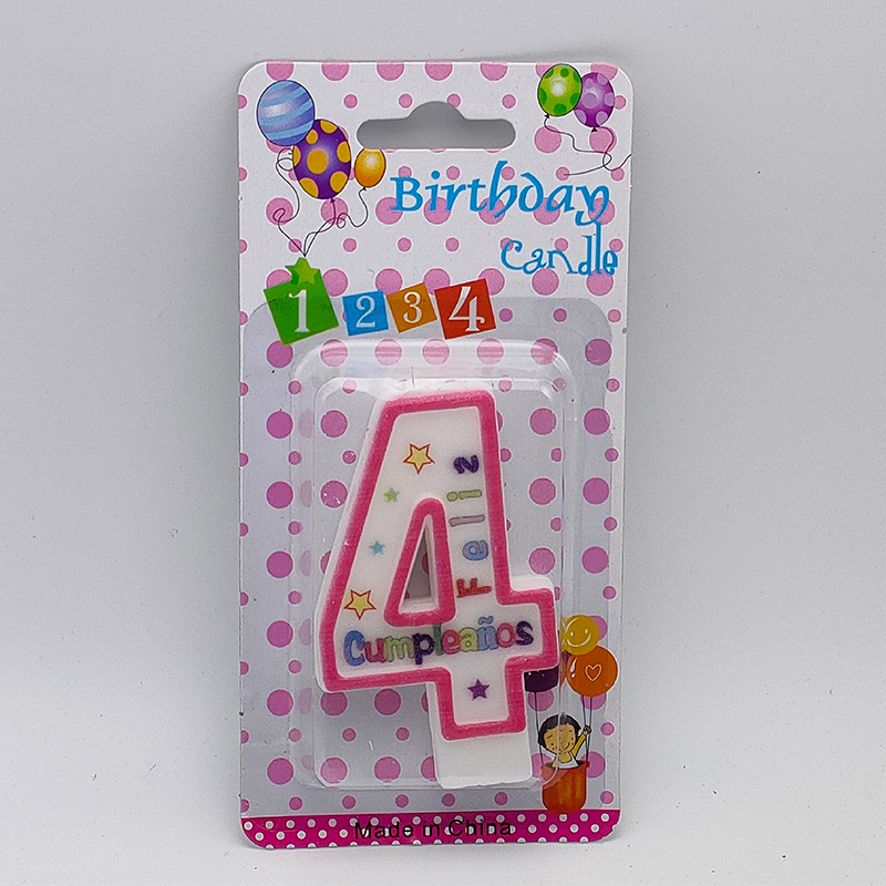 Factory Wholesale Western Birthday Color Printing Digital Candle 0-9 Digital Candle Birthday Cake Decoration Card Processing