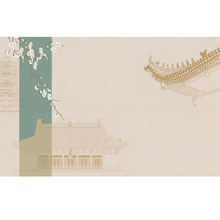 1新中式手绘梅花竹木纤维墙板客厅沙发古建筑护墙板卧室古风扣
