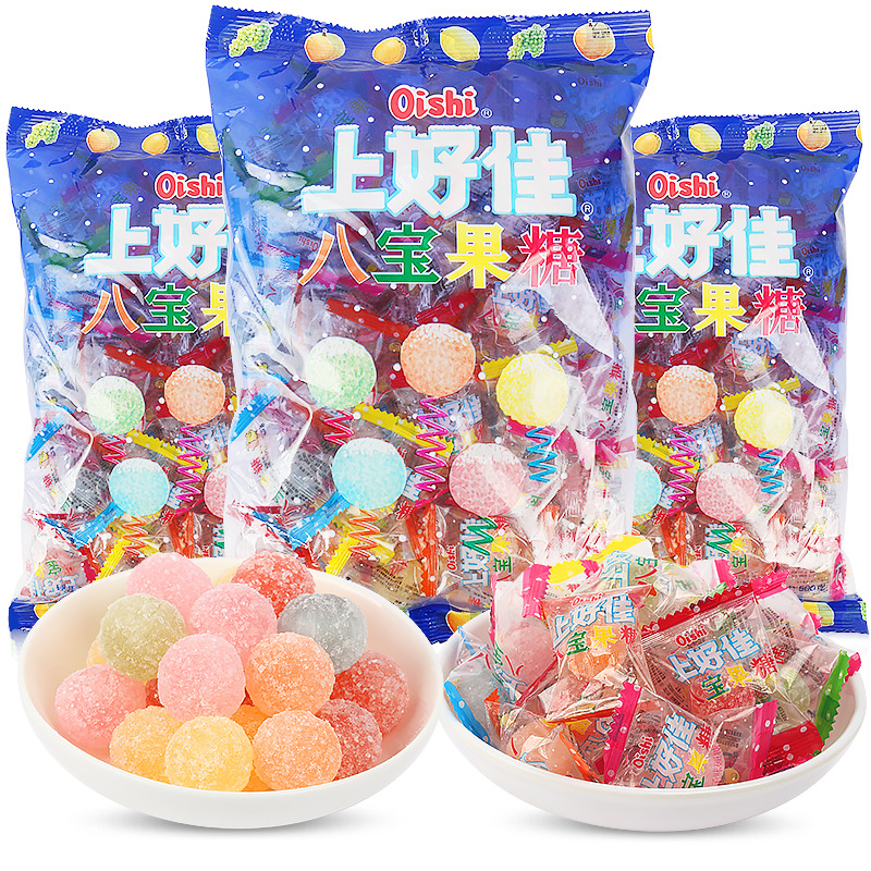 上好佳八宝果糖500g混合口味什锦硬糖结婚喜糖批发散装糖果零食