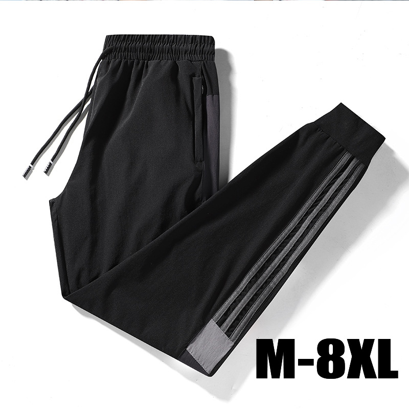 Ice Silk Pants Men's Summer Thin Men's Casual Pants Breathable Ankle-Tied Loose Men's Pants Quick-Drying Air Conditioning Sports Pants Fashion