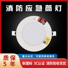 消防吸顶led紧急一体化3寸声控6寸4寸筒灯应急感应嵌入式人体照明