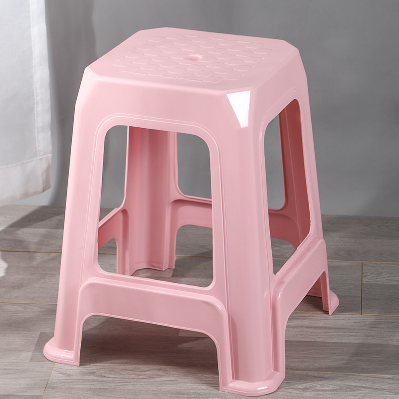 Household Thickened Plastic Stool Nordic Living Room High Bench Simple Square Stool Adult Dining Table Cooked Plastic Chair Wholesale