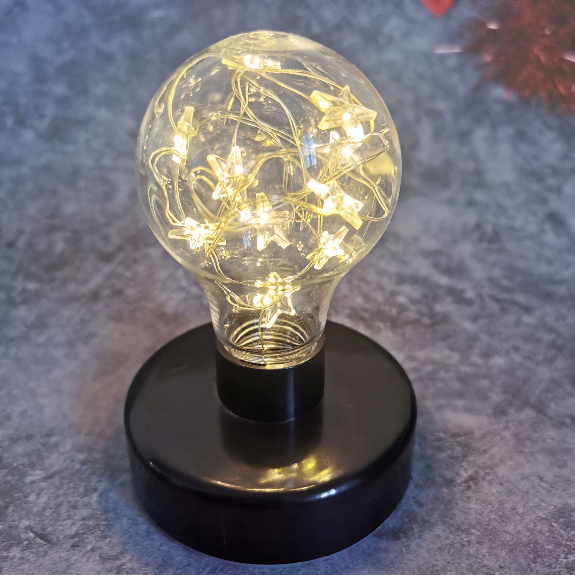 铜线灯台灯小夜灯星星灯装饰灯电池款 酒吧装饰灯创意摆件造型灯