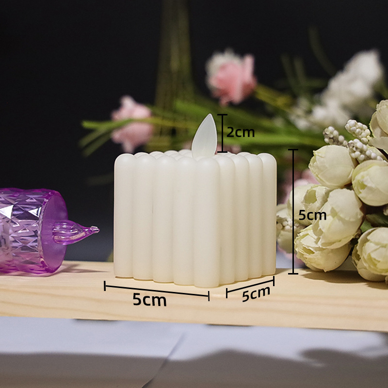 Wholesale Led Electronic Candle Birthday Gift Ins Creative Decoration Diy Photo Props Cube Candle Customization
