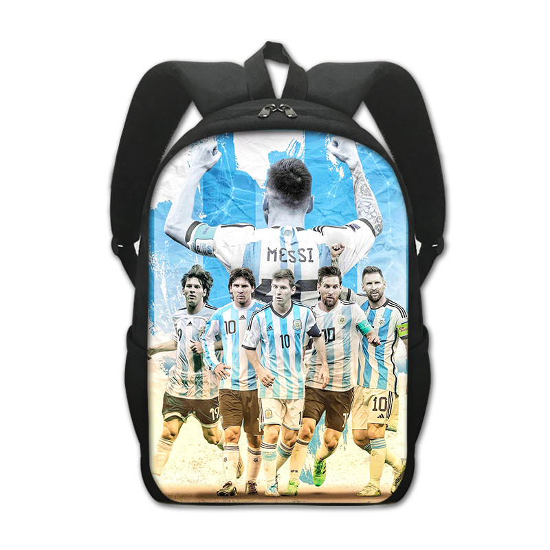 New Football World Cup Peripheral Student Schoolbag Massey Schoolbag Large Capacity Polyester Burden Alleviation Backpack Computer Bag