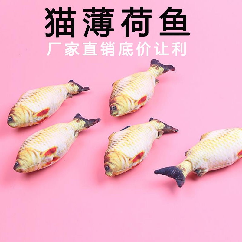猫玩具猫薄荷鱼猫咪毛绒玩具仿真鲫鱼逗猫鱼玩具