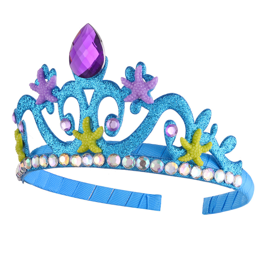 宝宝生日皇冠头冠 儿童头饰海星手工超闪发箍派对表演发饰皇冠