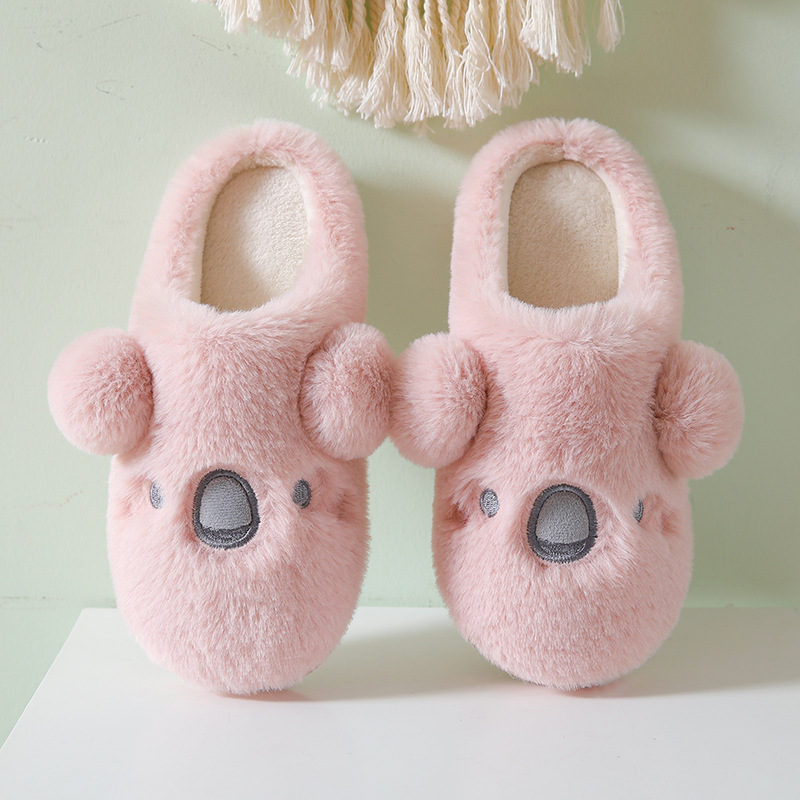 Cotton Slippers Women's Autumn and Winter Couple Cute Home Indoor Cotton Slippers Internet Celebrity Ins Warm Velvet Slippers