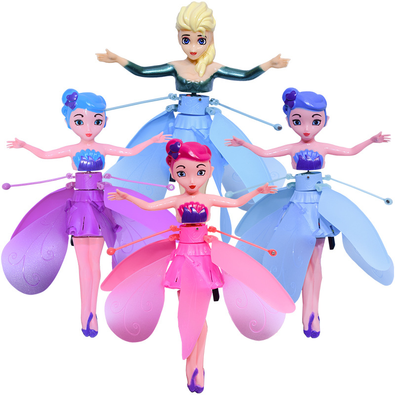 Tiktok Same Style Ice and Snow Little Flying Fairy Floating Luminous Will Kweichow Moutai Little Fairy Induction Vehicle Toy Wholesale Cross-Border