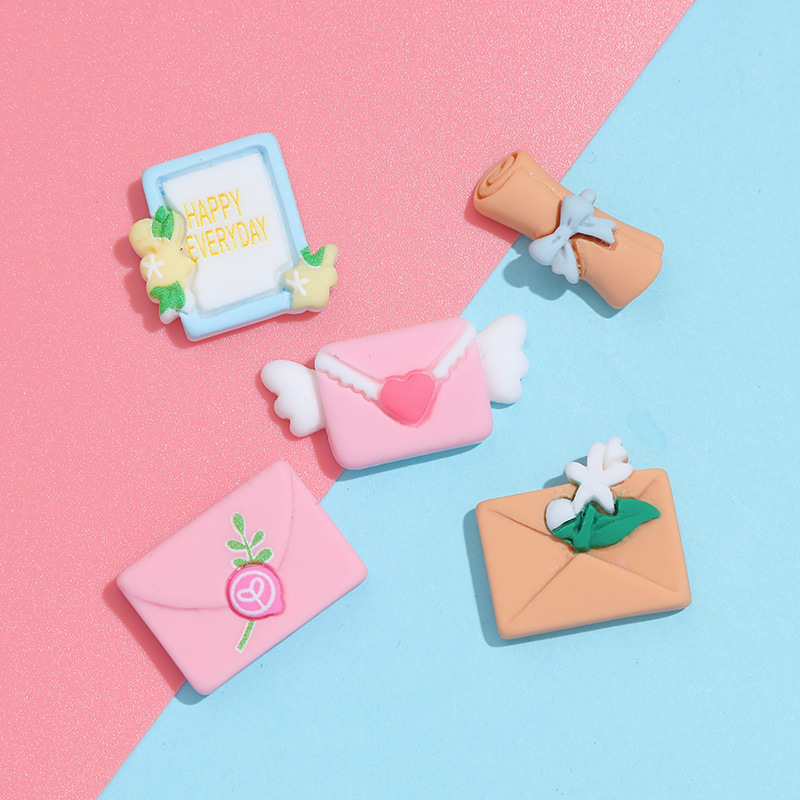 Cartoon Book Envelope Cream Glue DIY Phone Case Material Package Handmade Hair Accessories Resin Accessories Epoxy