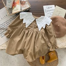 2022春秋新款韩版童装女童娃娃领公主裙儿童小女孩洋气长袖连衣裙