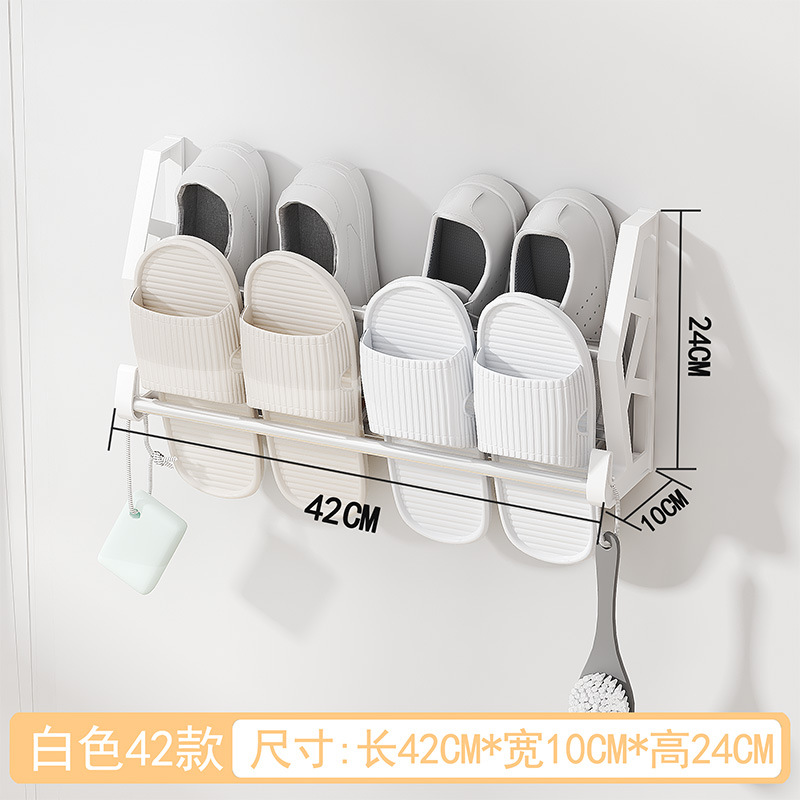 Y109 Nail-Free Non-Perforated Shoe Rack behind Doors Bathroom Slipper Rack Simple Multi-Layer Assembly Wall-Mounted Shelves