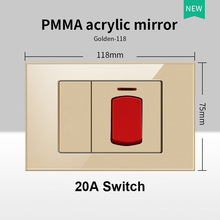 外贸款118型小盒美规以色列标准锅炉开关20A大功率热水器开关插座