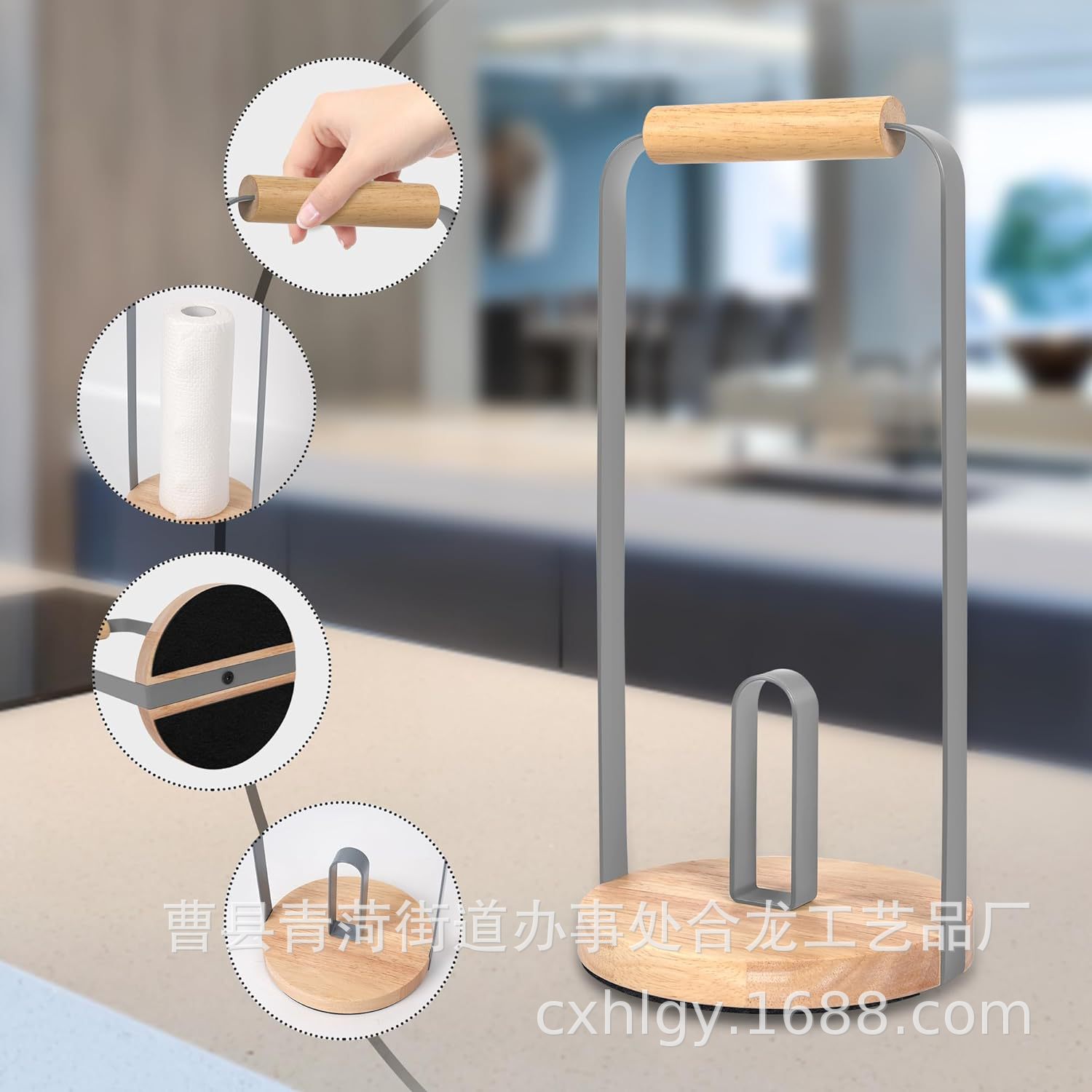 Dining Table Napkin Holder Living Room Roll Stand Wooden Base Tissue Holder Countertop Handheld Bracket Simple Roll Stand