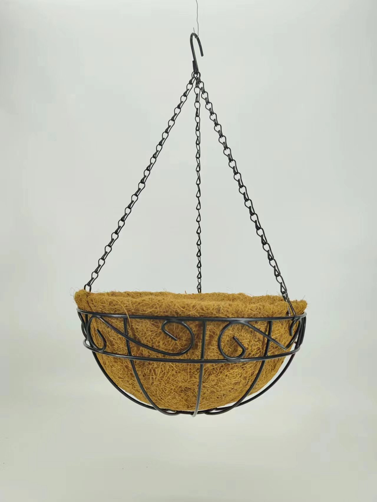 英国热销椰棕椰丝吊篮符合欧洲出口标准吊挂花篮公园种植篮园艺外-阿