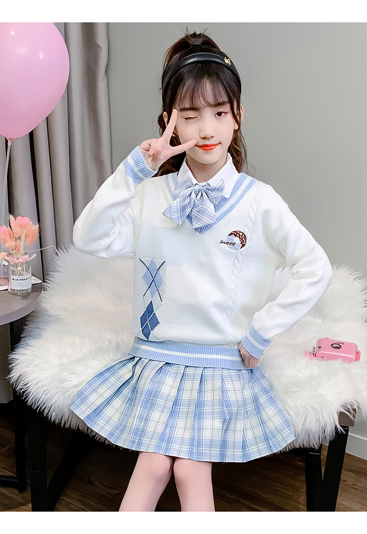 jk制服套装夏春秋女童连衣裙子儿童正版学院风10小学生兔吉舍12岁
