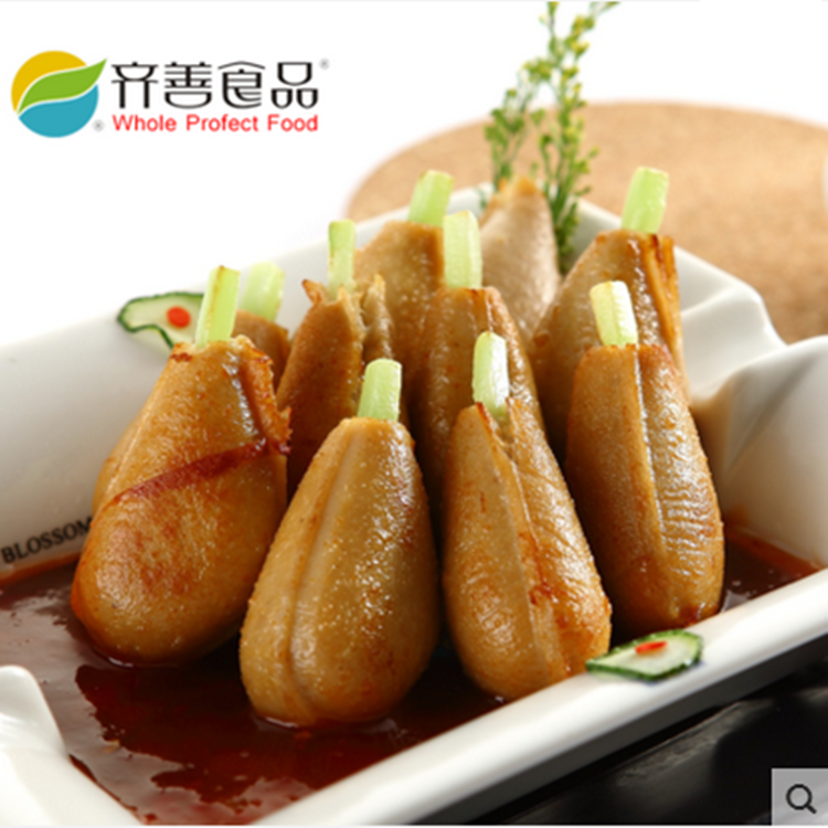 齐善素食素鸡腿大豆制品佛家仿荤纯素食植物造素肠斋菜官方旗舰店