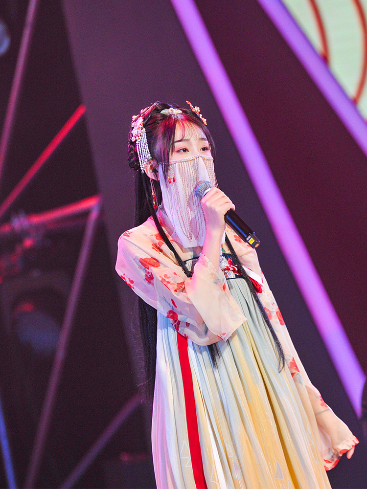 等什么君同款汉服面纱古风面帘遮脸流苏步摇古装绑带网红蕾丝蒙面