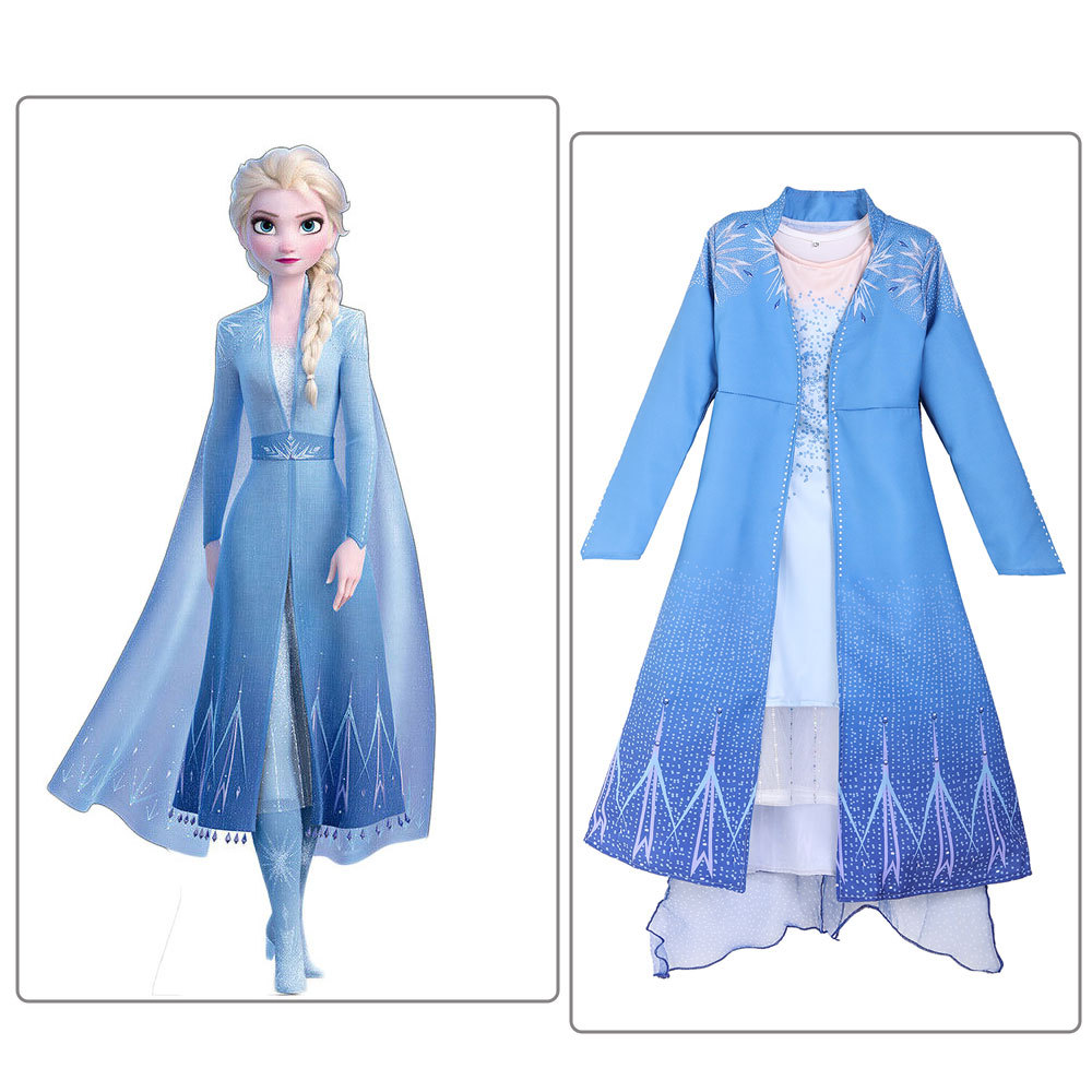 frozen 2 elsa冰雪奇缘2爱莎公主裙女童礼服安娜艾莎公主连衣裙