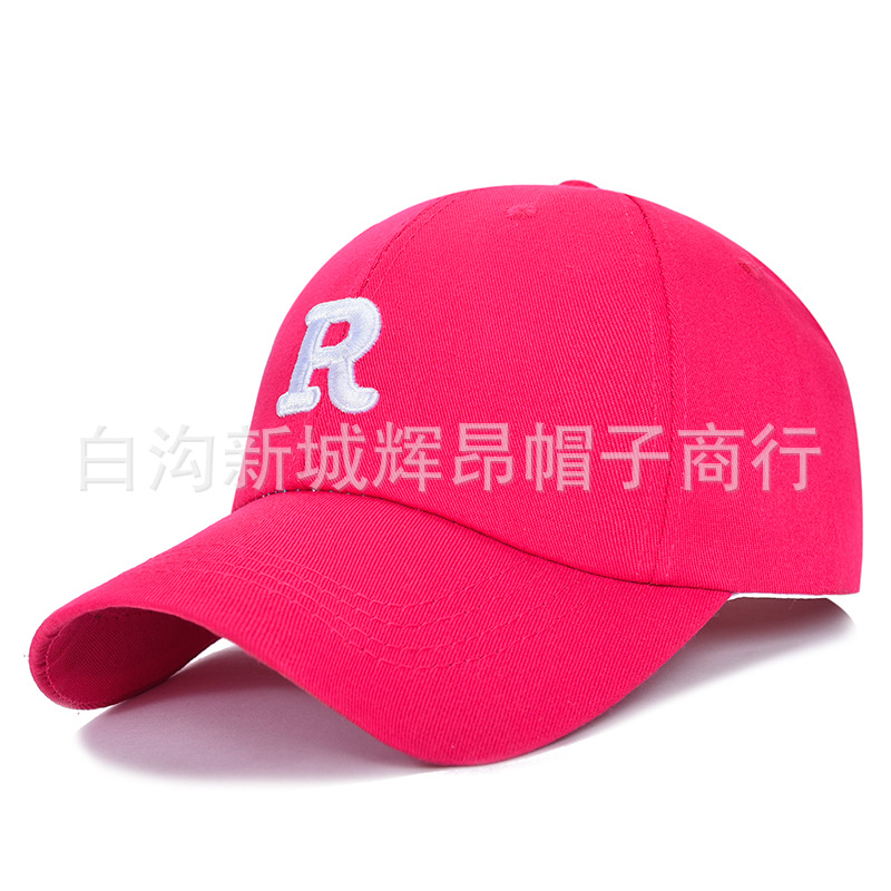 Baseball Hat R Standard Women's Spring and Autumn Letters Korean Style Embroidery Popular All-Match Summer Look Small Peaked Cap Men's Fashion Winter