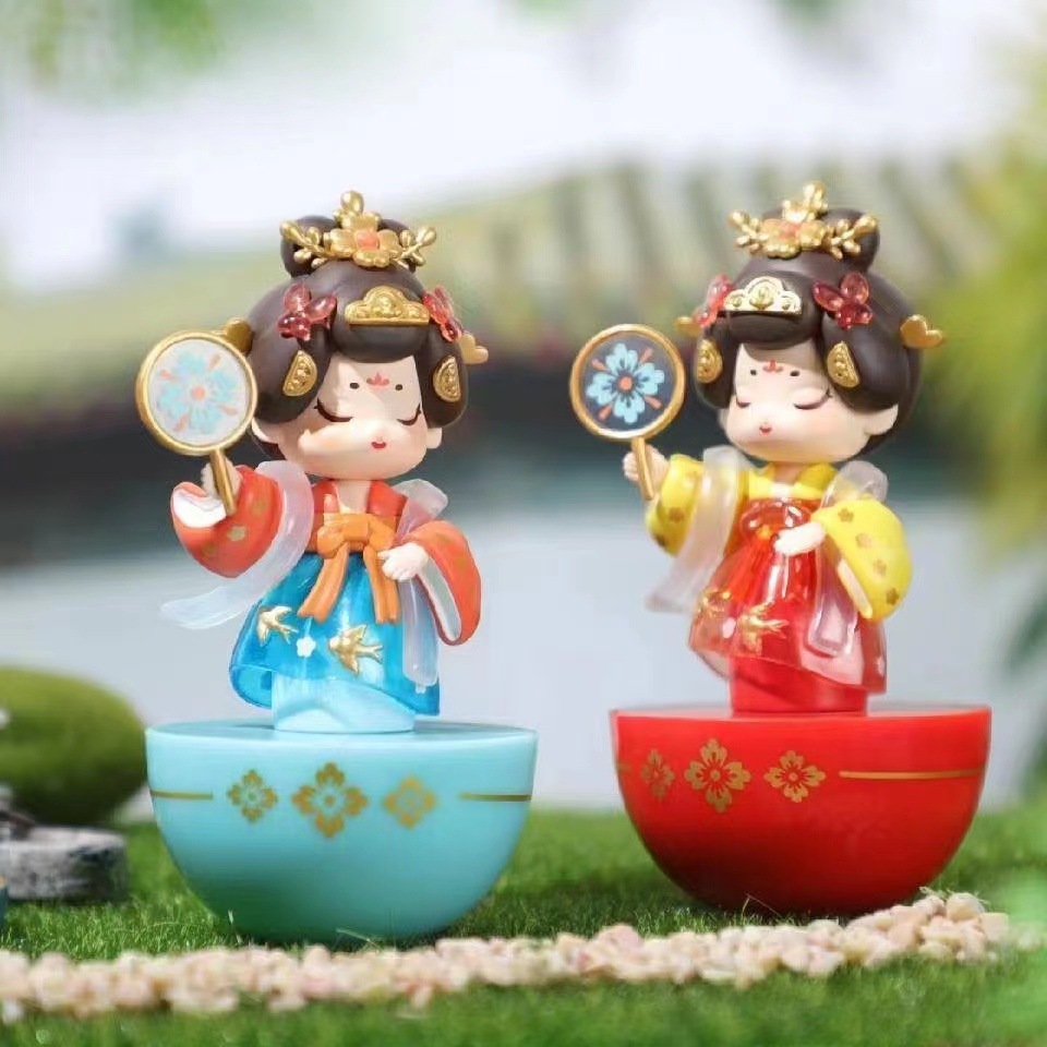 西安国潮文创大唐不夜城不倒翁小姐姐摆件网红网红纪念品玩具联名-阿