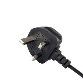 供应英规bs电源线 三脚扁插带尾卡 品字尾插头线 电源开关连接线