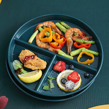 减脂餐盘分格塑料PP餐盘分餐定量盘子三格家用大人餐具套装创意盘