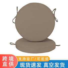 跨境室外圆形椅垫防水防掉色庭院花园餐椅座垫海绵软包垫压缩发货