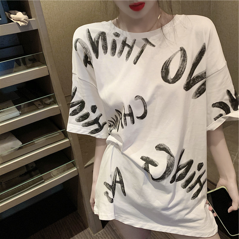 网红ins潮流短袖t恤女装夏新款潮情侣装大码宽松学生上衣女