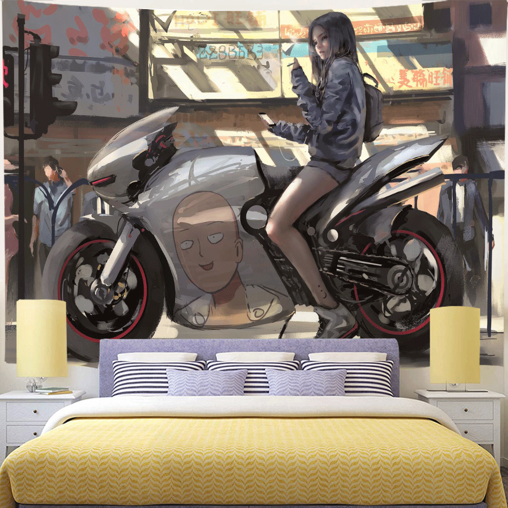 跨境专供挂毯鬼刀二次元美女公主背景布印花家居装饰布性感女挂画