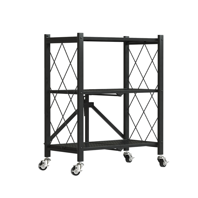 Installation-Free Storage Rack Folding Kitchen Storage Rack Multi-Layer Microwave Oven Storage Household Supplies