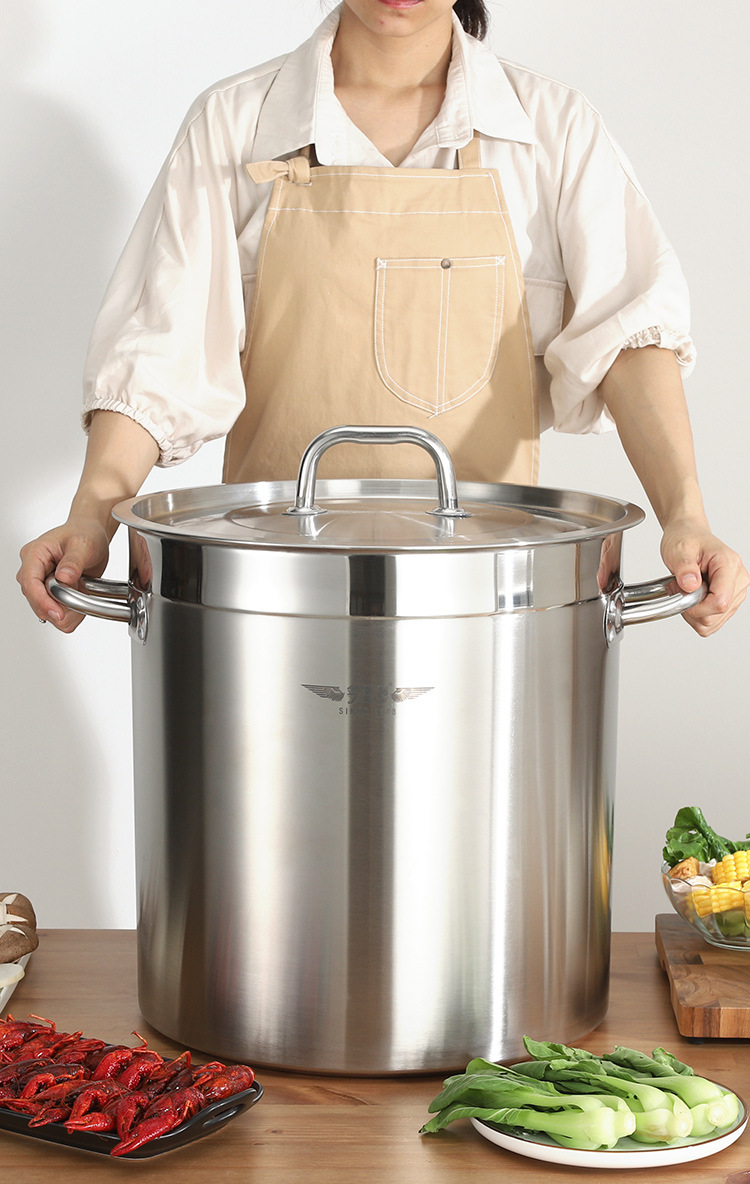 304不锈钢桶汤桶商用加厚带盖电磁炉卤锅熬汤家用圆水桶米桶油桶