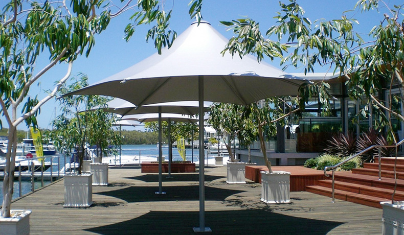 定制户外景观遮阳膜伞 景区园林膜结构遮阳伞 城市广场遮阳膜伞棚