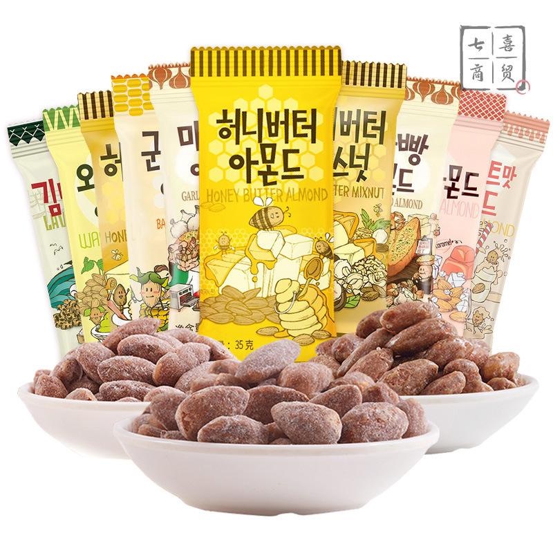 韩国hbaf芭蜂蜂蜜黄油扁桃仁杏仁巴旦木汤姆农场坚果休闲零食