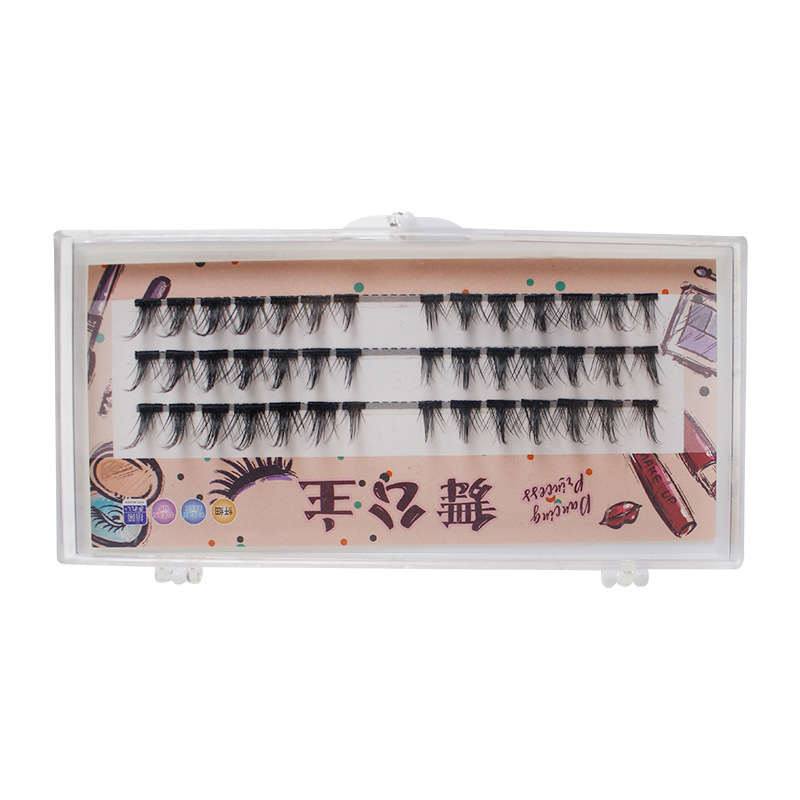 009 Segment Total 3 Rows Natural False Eyelashes Grafting Individual False Eyelash Segment Nude Makeup Heavy Makeup Can Be Used