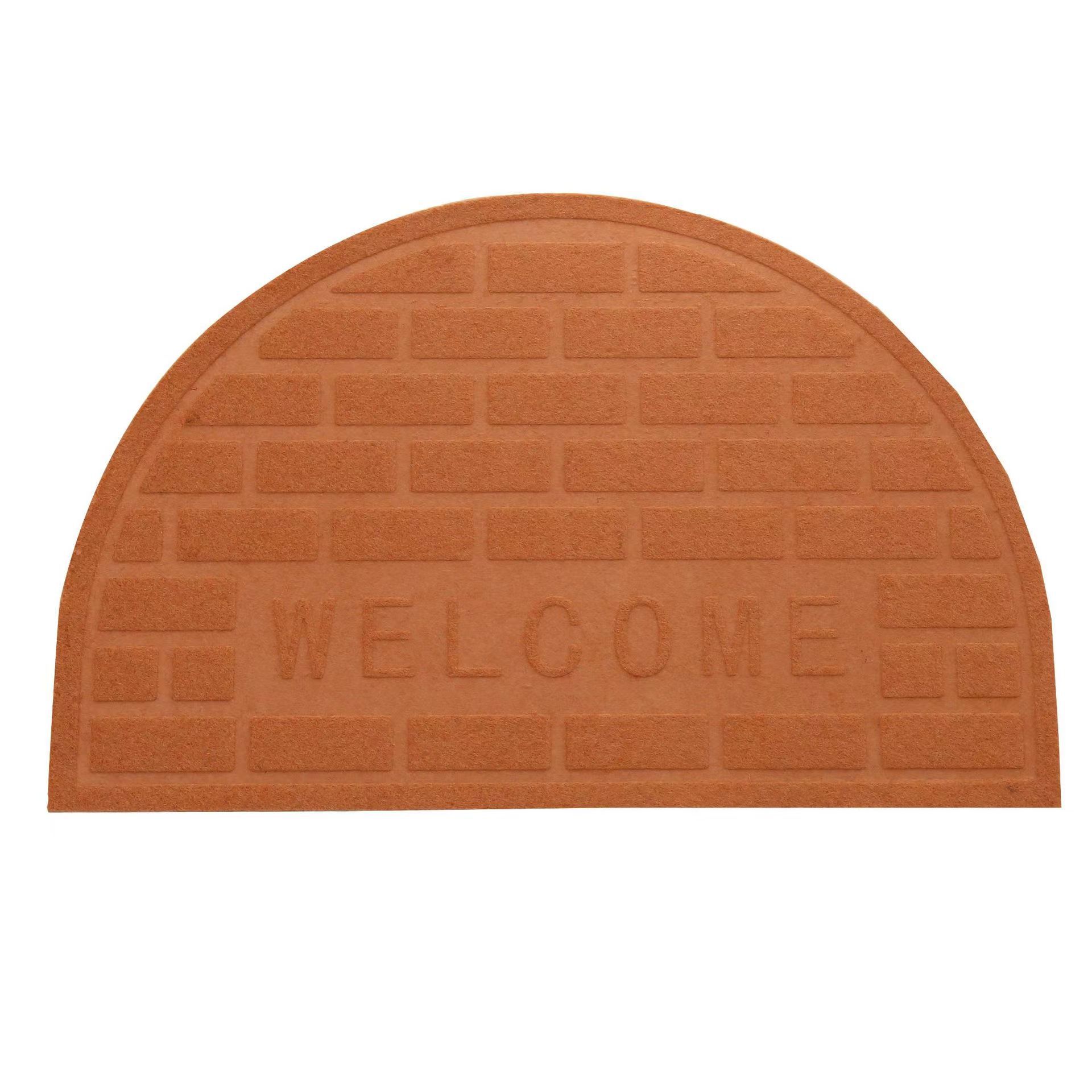 Foreign Trade Export Semicircle Rectangular Napping Floor Mat Door Mat English Welcome Pressed Words Dust Hydrophilic Pad