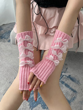 日系软妹针织毛线袖套jk风堆堆手套百搭可爱长款护手臂套时尚潮流