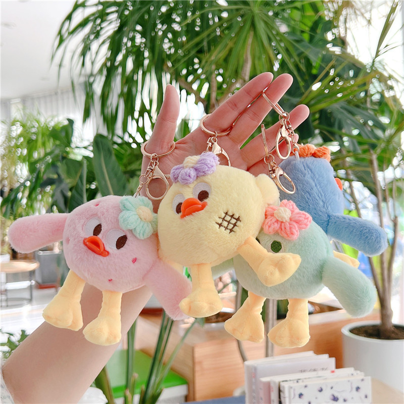 Internet Celebrity Cute Big Eye Monster Plush Toy Doll Chicken Pendant Cartoon Bird Bag Pendant Key Ring Baby