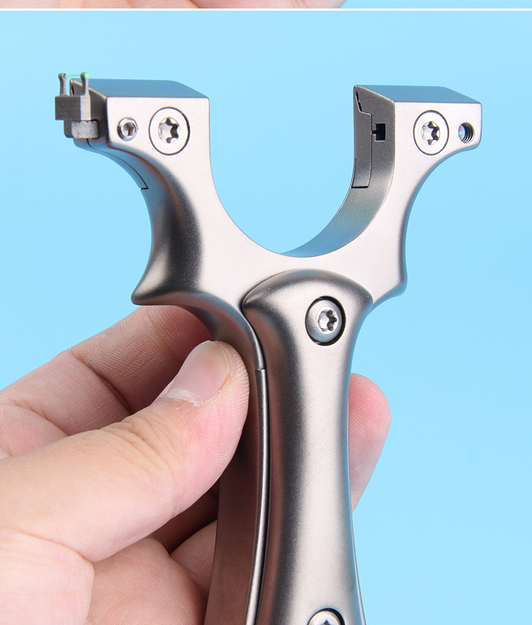 锁凤小牛尖角免绑扁皮弹弓大威力钛合金tc21移动快压弹工竞技弾弓