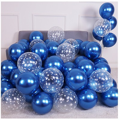 10-Inch Thickened Matte Dark Blue Ink Blue Foggy Gray Night Blue Rounded Balloon Birthday Bar Decorations Arrangement
