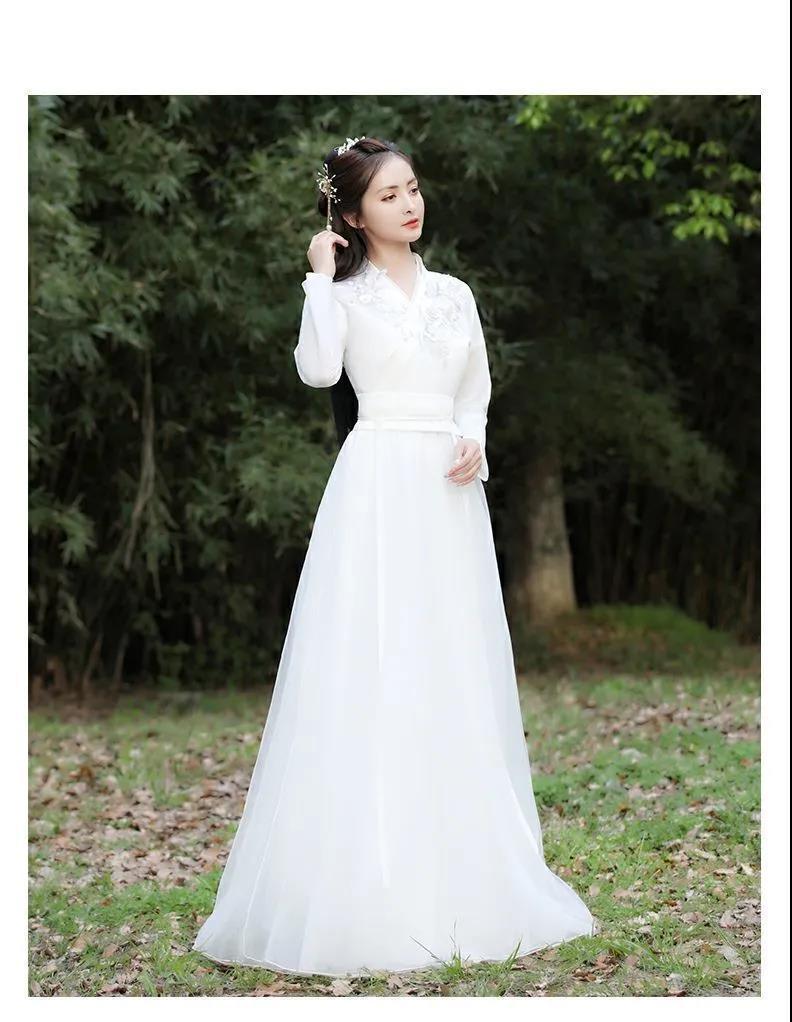 汉服女襦裙仙女粉色清新淡雅仙气古风大广袖古装演出服装秋季批发