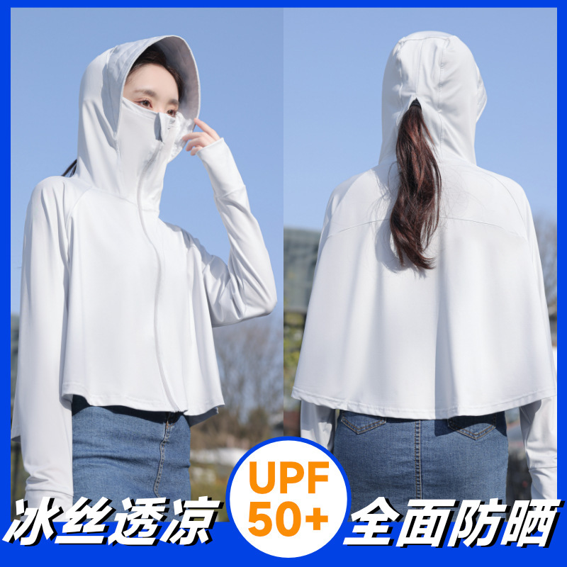 2023 Spring and Summer New Ice Silk Rabbit Sun Protection Clothing Women's Riding Breathable Sun Protection Clothing UV Protection Couple's Generation Hair
