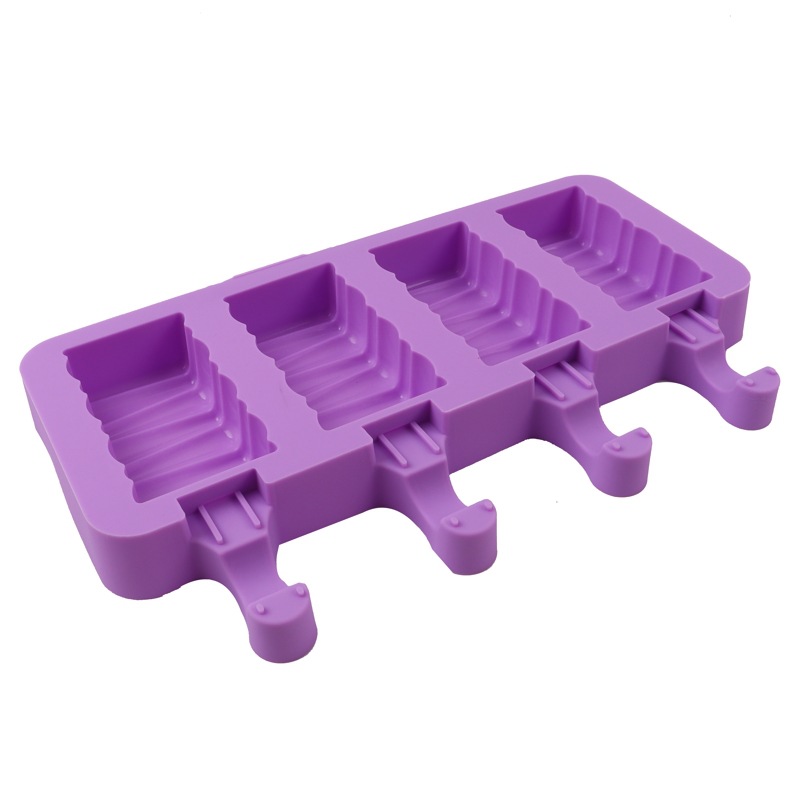 Ice Cream Silicone Mold 4-Piece Wave Ice Cream Popsicle Mold Building Blocks Homemade Popsicle Mold Diy Popsicle Mold