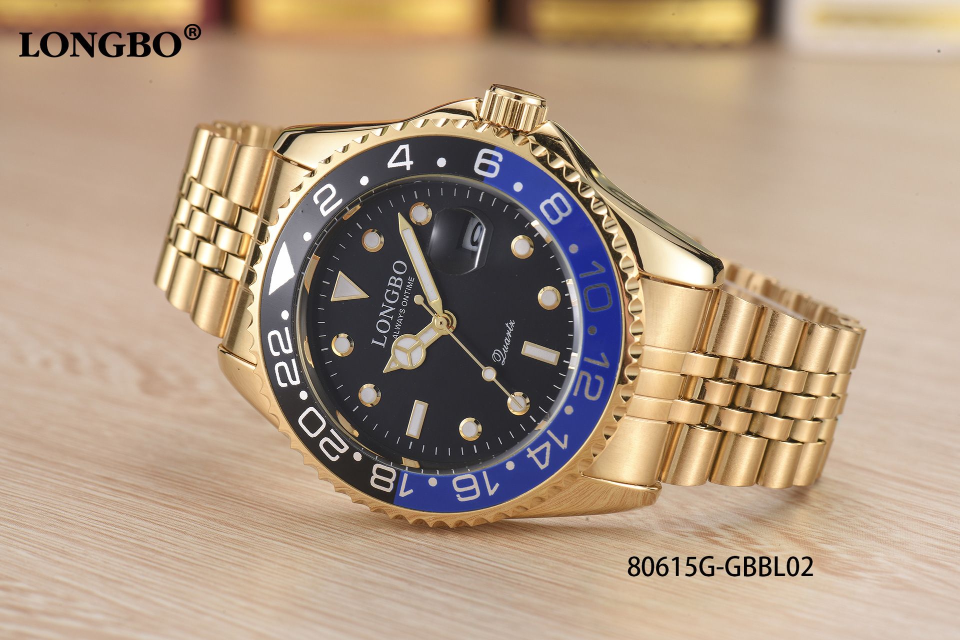 运动时尚商务钢带单日历男士石英手表longbo龙波电子自动石英表