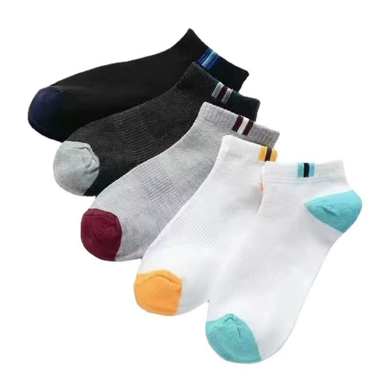 Factory Direct Sales Mesh Men‘s Ankle Socks Breathable Sweat Absorbing Waist-Tied Sports Socks Short