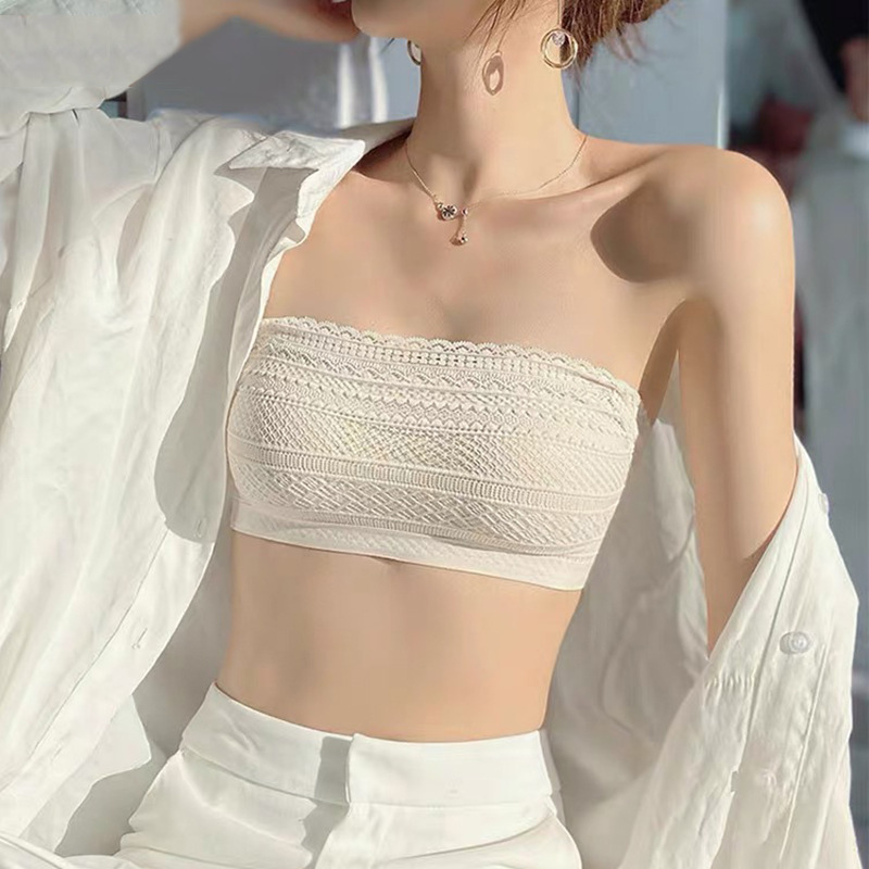 无肩带防滑内衣女夏季薄款小胸隐形抹胸式无钢圈防走光裹胸文胸罩