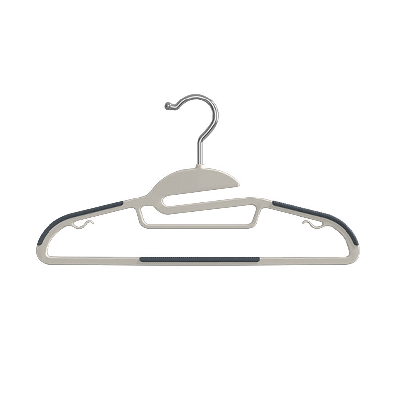 Plastic Hanger Wholesale Household Wardrobe Non-Slip Clothes Rack Fish Mouth Double-Seat Anti Shoulder Angle Clothes Hanger Wet and Dry Dual-Use